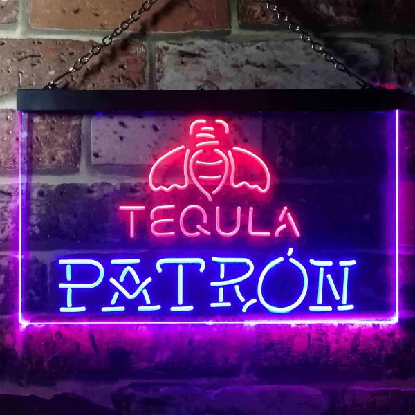 Patron Bee Logo Dual LED Neon Light Sign